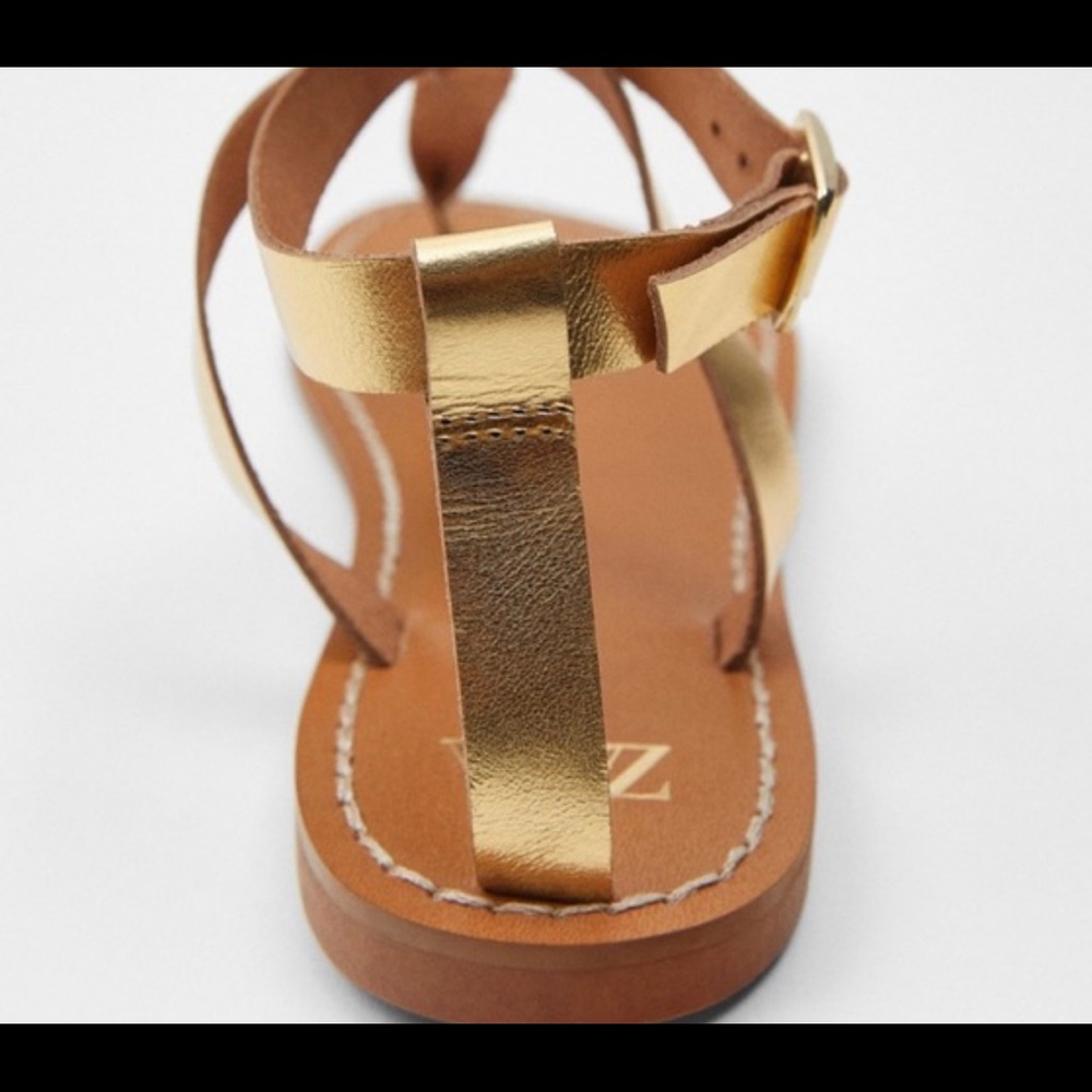 Zara Gold and Tan Sandals - Picture 2 of 5